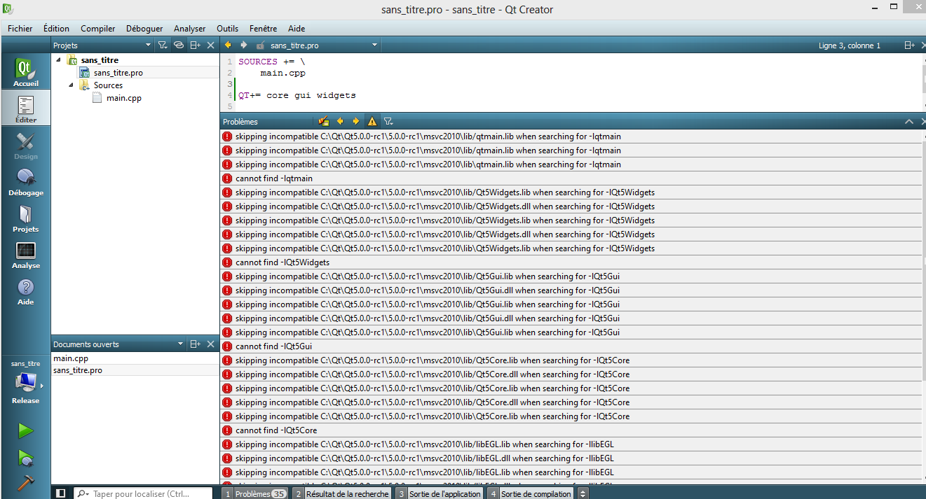 Problème Compilation Qt Creator - Probleme par Skyfaller - OpenClassrooms