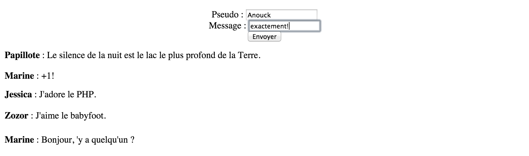 Le mini-chat
