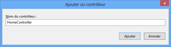 Nommez le contrôleur HomeController