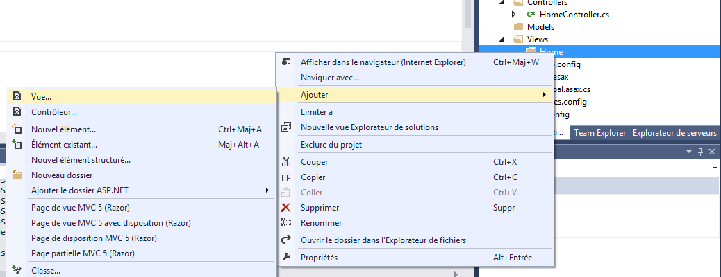 Ajouter une vue