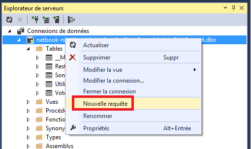 Ouvrir une nouvelle requête
