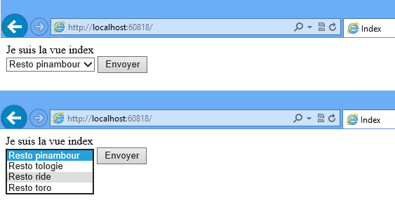 La liste déroulante
