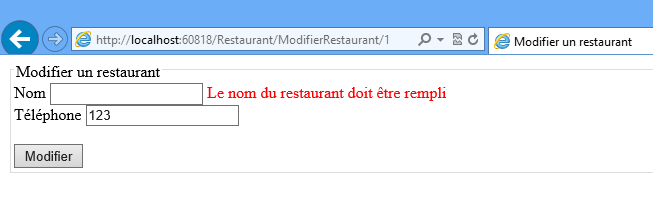 Validation simple de formulaire