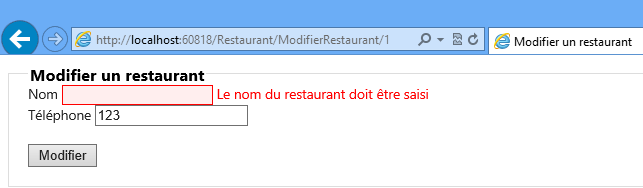 Validation avec du style