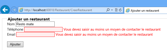 Validation personnalisée grâce à un attribut