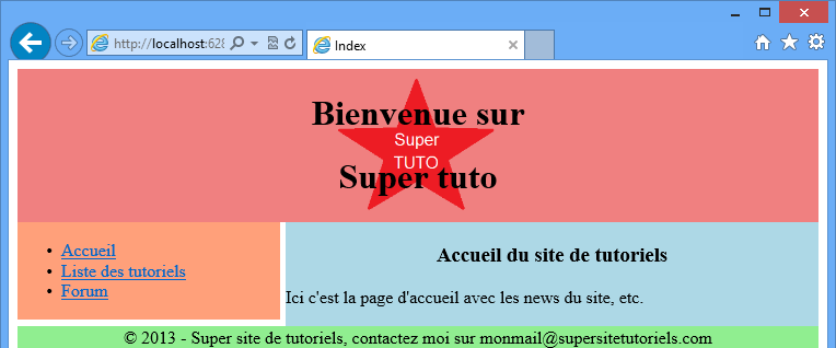 Les layouts d'ASP.NET MVC