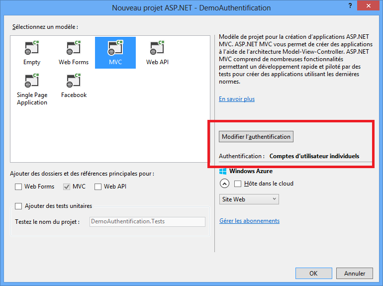 Authentification de type comptes utilisateurs individuels