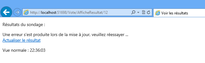 Gestion de l'erreur de la requête AJAX
