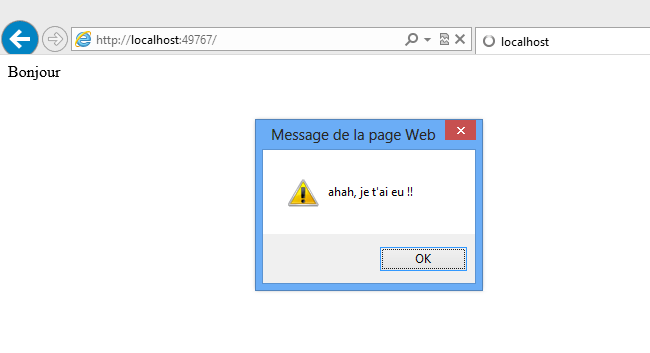 Un script malveillant est exécuté