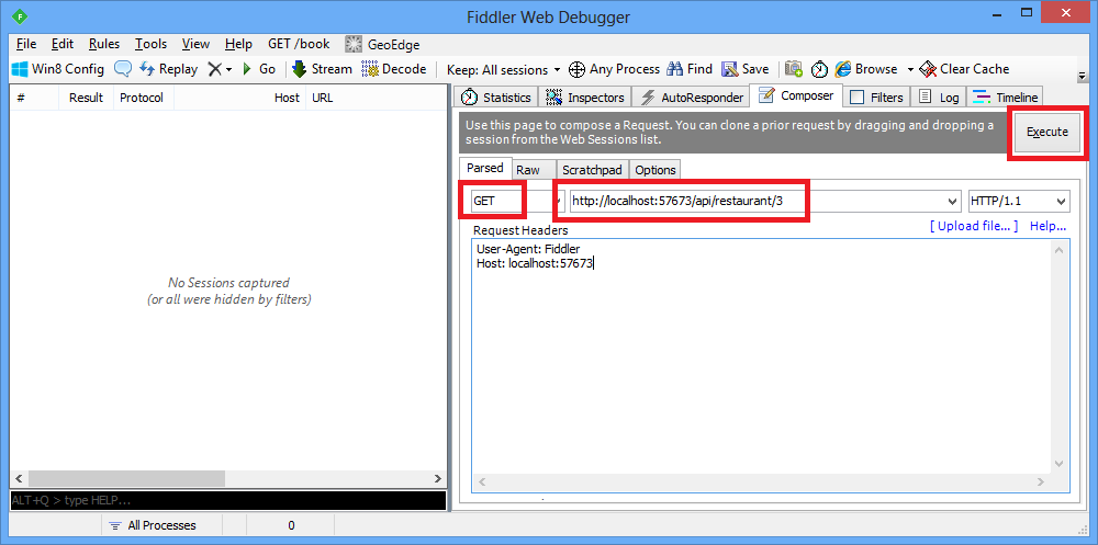 Requête REST en GET avec Fiddler