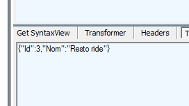 Résultat de la requête en JSON