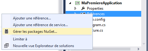 Gérer les packages NuGet