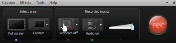 Cliquez sur le bouton de la Webcam pour enregistrer votre caméra
