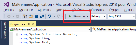 Démarrer le débogage