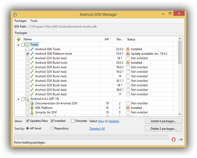 L'Android SDK Manager