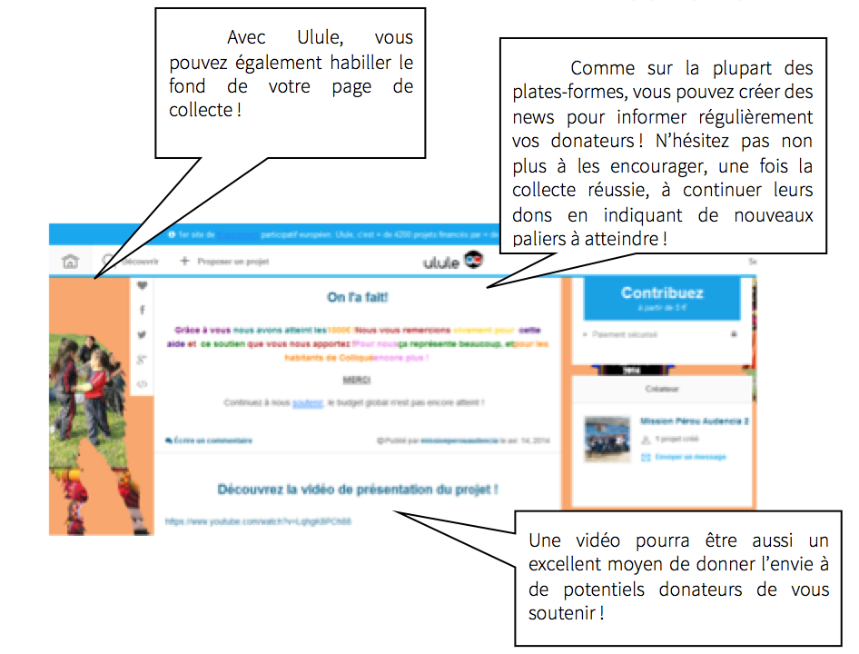 Exemple de projet sur Ulule