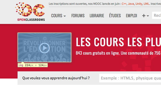 Sélection interactive d'un élément sous Chrome