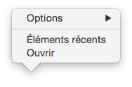 Les options que vous pouvez effectuer avec votre application