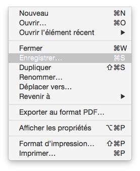 Enregistrer un document dans TextEdit