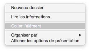 Coller un élement