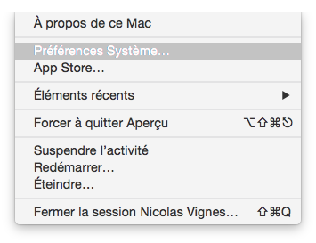 Accéder aux Préférences Système