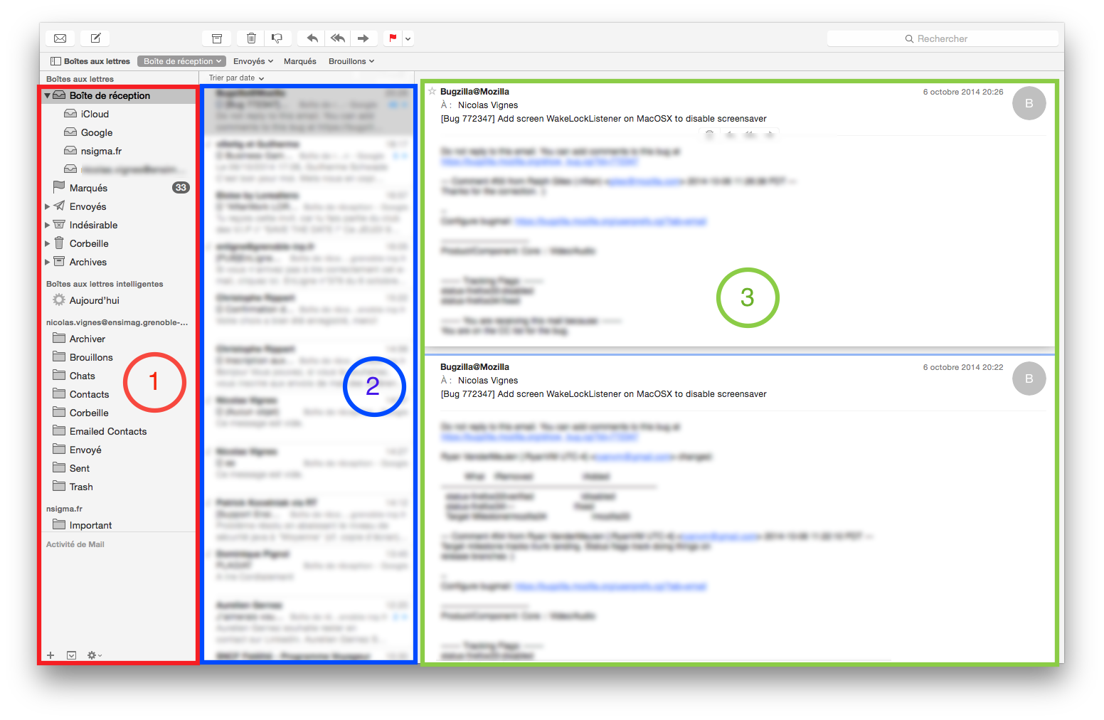 Interface de Mail