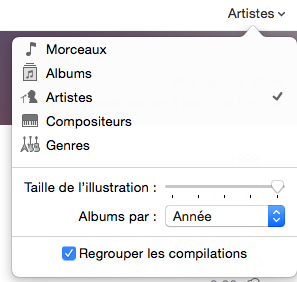 Les différents choix d'affichage