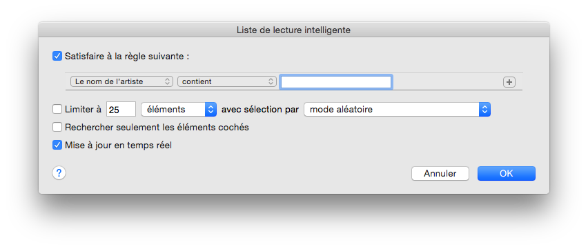 Listes de lecture intelligentes