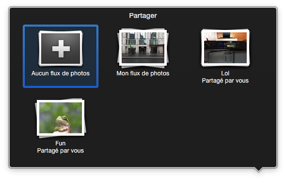 Création d'un flux de partage