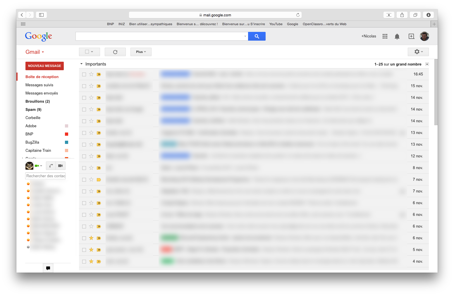 Une webmail : Gmail