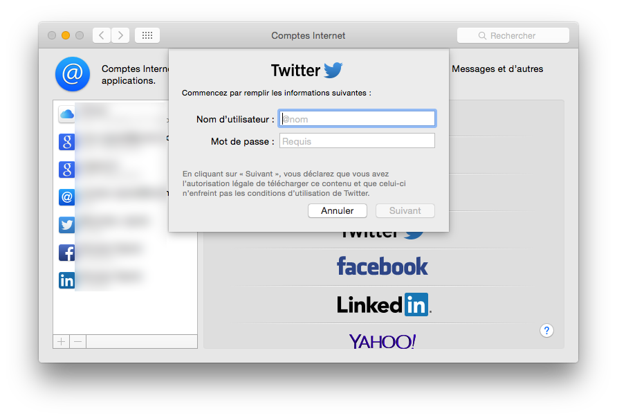 Ajouter un compte Twitter