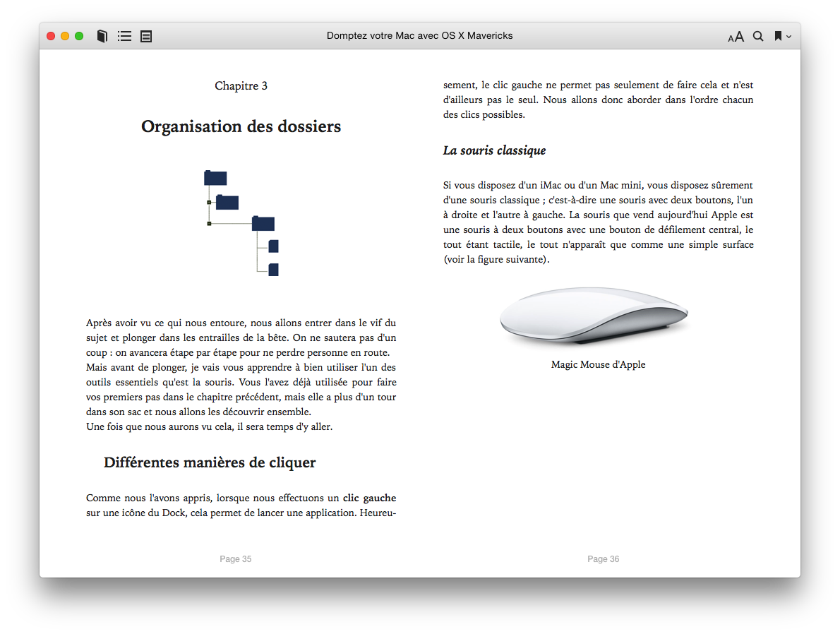 Lecture d'un ouvrage sur iBooks