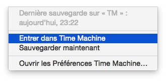Entrez dans Time Machine