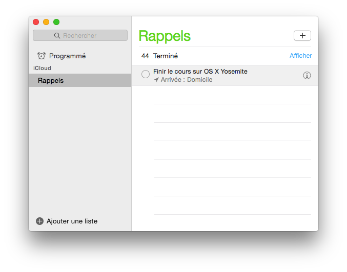 L'application Rappels