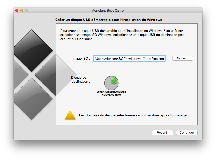 Création d'une clef USB Windows