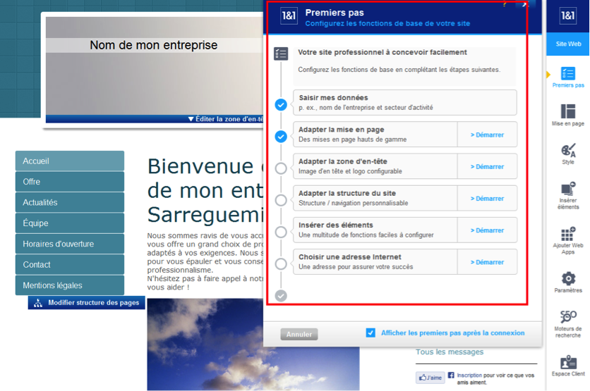 Barre d'outils