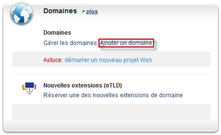 Ajouter un domaine