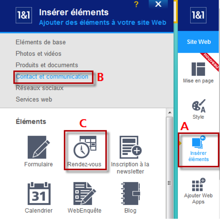 Insérer une fonctionnalité de prise de rendez-vous