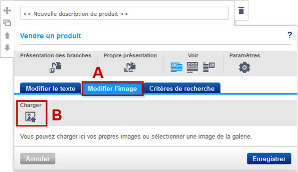 Modifier l'image dans l'éditeur de produit