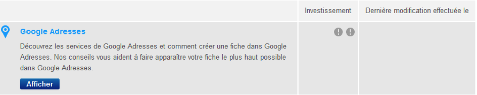 Accéder au service de création d'une fiche Google Adresses