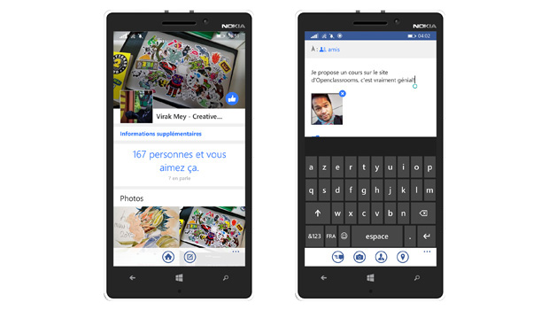 l'application native de Facebook permet de profiter de toutes ses fonctionnalités sans soucis de performance.