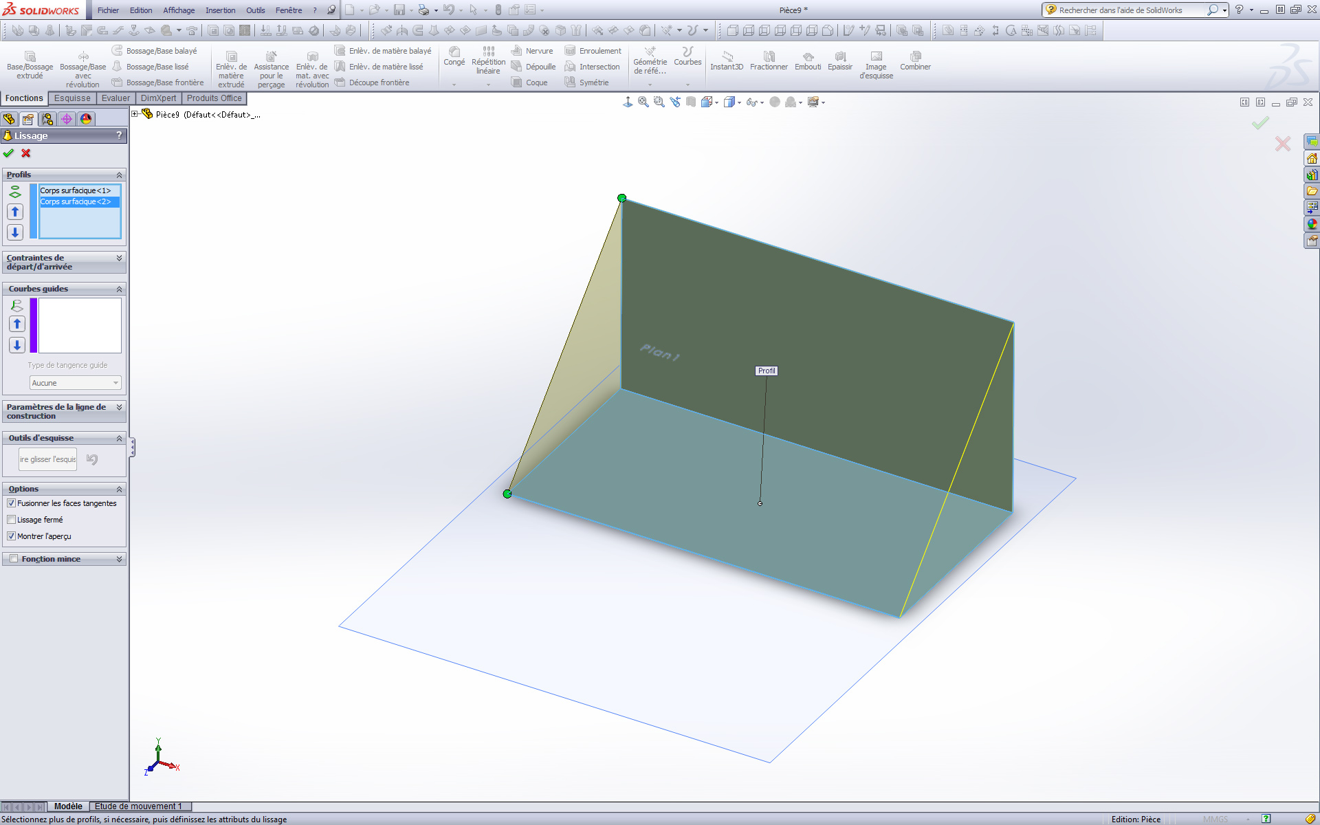 [Solidworks] Modélisation complexe - Extrusion sur deux plans par ...