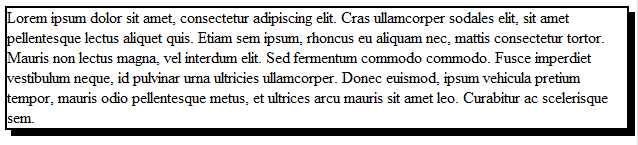 A shadow under the paragraph