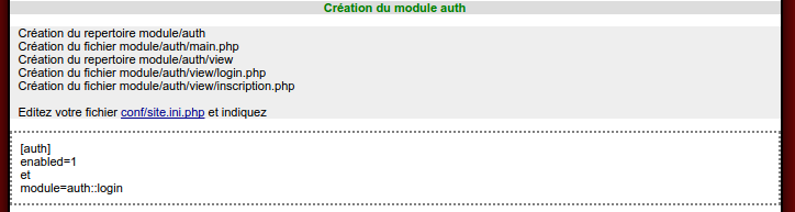 Builder, retour sur création module d'authentification 2/2