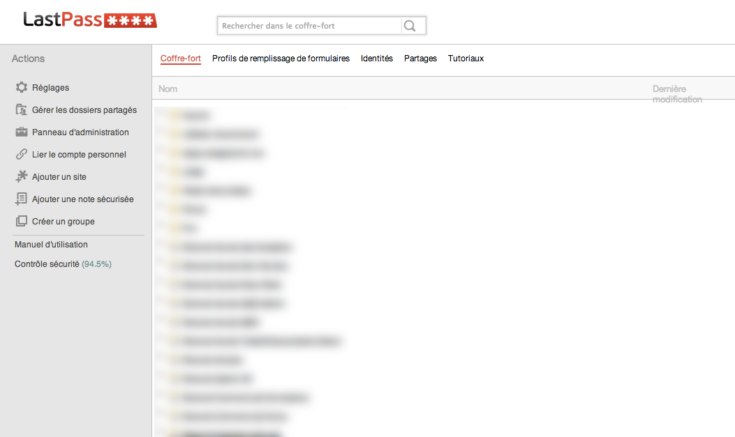 Le coffre-fort Lastpass contenant tous vos mots de passe