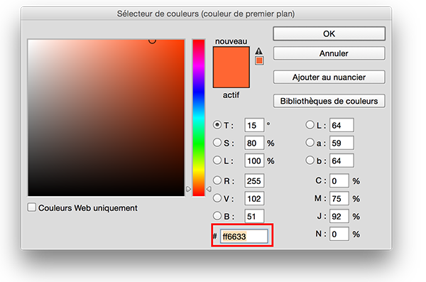 Le sélécteur de couleur