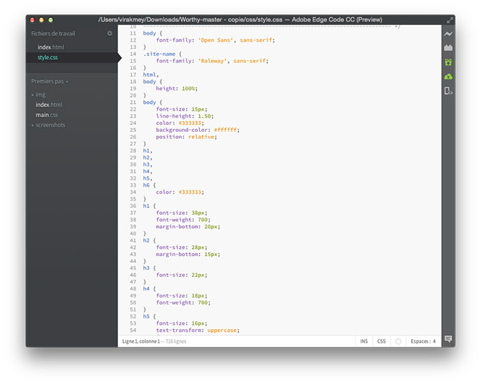 Le fichier style.css