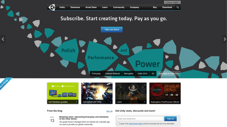 Page d'accueil du site