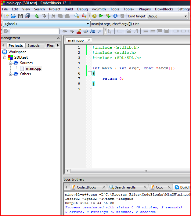 installation de la SDL sous code block par remi200 - OpenClassrooms