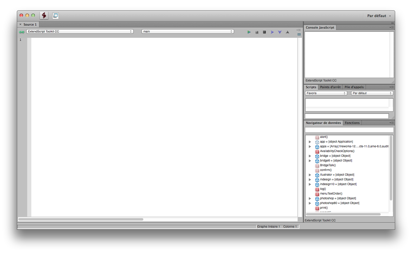 Utilitaire Extendscript Toolkit